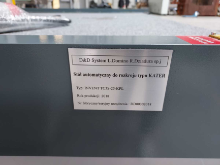 Zdjęcie przedmiotu: St&oacute;ł do rozkroju tkanin typu KATER D&D System L.Domino R.Dziadura sp.j INVENT TC3S-25-KPL