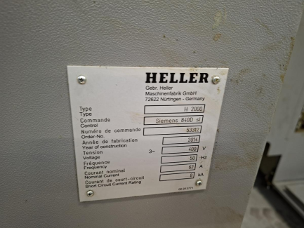 Zdjęcie przedmiotu: Poziome centrum obr&oacute;bcze HELLER H2000