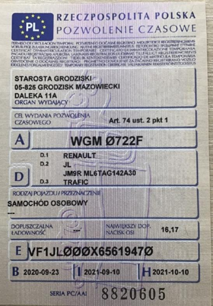 Zdjęcie przedmiotu: Renault Trafic 2.0 dCi E6d 3.1t L2 Pack Clim S&S+E Oświadczenie o utracie DR