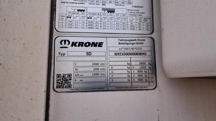 Zdjęcie przedmiotu: KRONE SDR 27 39.0t Refrigerator