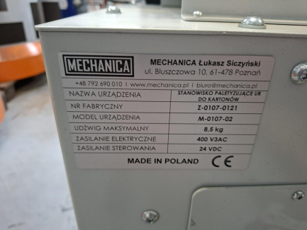 Zdjęcie przedmiotu: Станція палетування UR для картонних коробок MECHANICA M-0107-02