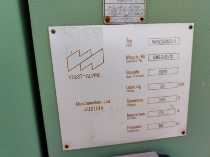 Zdjęcie przedmiotu: VOEST ALPINE WNC 500S / 1 turning center