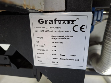 Zdjęcie przedmiotu: Maszyna poligraficzna do opraw twardych GRAFMASZ GC-480 PRO