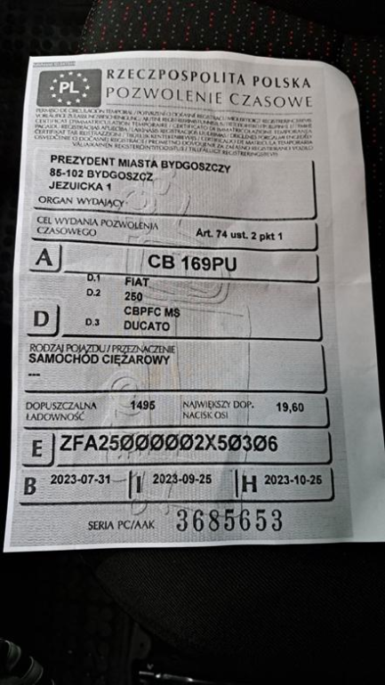 Zdjęcie przedmiotu: Fiat Ducato L3H2 Oświadczenie o utracie DR