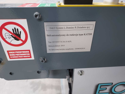 Zdjęcie przedmiotu: St&oacute;ł do rozkroju tkanin typu KATER D&D System L.Domino R.Dziadura sp.j INVENT TC3S-25-KPL