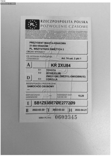 Zdjęcie przedmiotu: Toyota Corolla 1.8 Hybrid Active e-CVT Oświadczenie o utracie DR