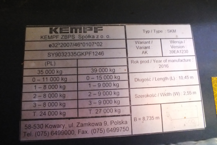 Zdjęcie przedmiotu: KEMPF KOLEBA SKM demounting semi-trailer