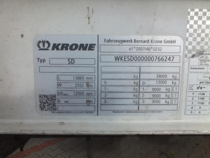 Zdjęcie przedmiotu: KRONE SD Kurtynowa