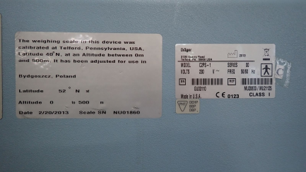 Zdjęcie przedmiotu: Closed incubator DRAGER C2PS-1 Isolette 8000