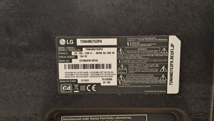 Zdjęcie przedmiotu: Світлодіодний телевізор LG 75NANO753PA