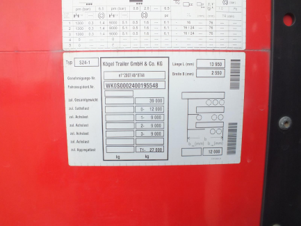 Zdjęcie przedmiotu: KOEGEL S24-1 curtain semi-trailer