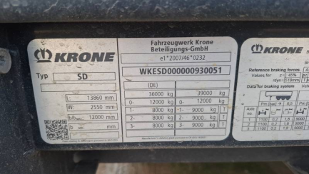 Zdjęcie przedmiotu: KRONE SDP 27 43.0t Dropside