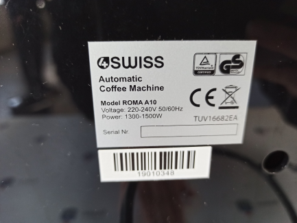 Zdjęcie przedmiotu: Coffee maker 4Swiss ROMA A10 Pro S/N 19010348
