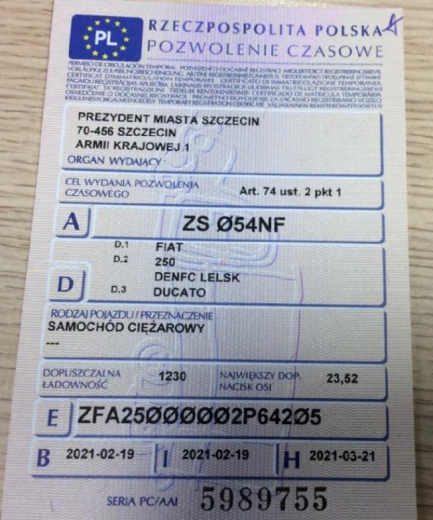 Zdjęcie przedmiotu: Fiat Ducato MAXI 2.3 M-jet L4H3 E6d 3.5t Oświadczenie o utracie DR