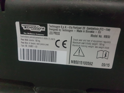 Zdjęcie przedmiotu: Legpress leg exercise machine Technogym