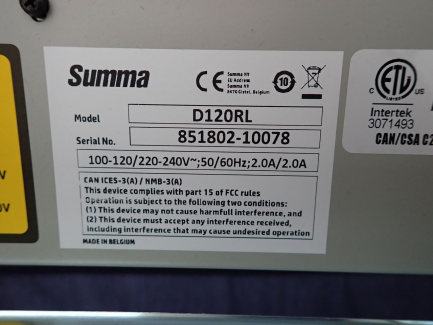 Zdjęcie przedmiotu: Summa D120RL cutting plotter