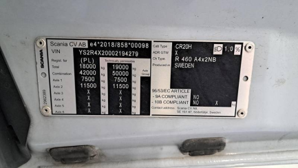 Zdjęcie przedmiotu: SCANIA R460 Super E6 18.0t 4x2 EB