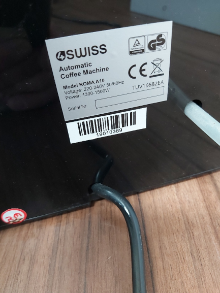 Zdjęcie przedmiotu: Coffee maker 4Swiss ROMA A10 Pro S/N 19010389