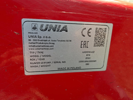 Zdjęcie przedmiotu: UNIA BYK mounted loader