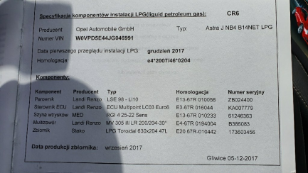 Zdjęcie przedmiotu: Opel Astra 1.4 T LPG