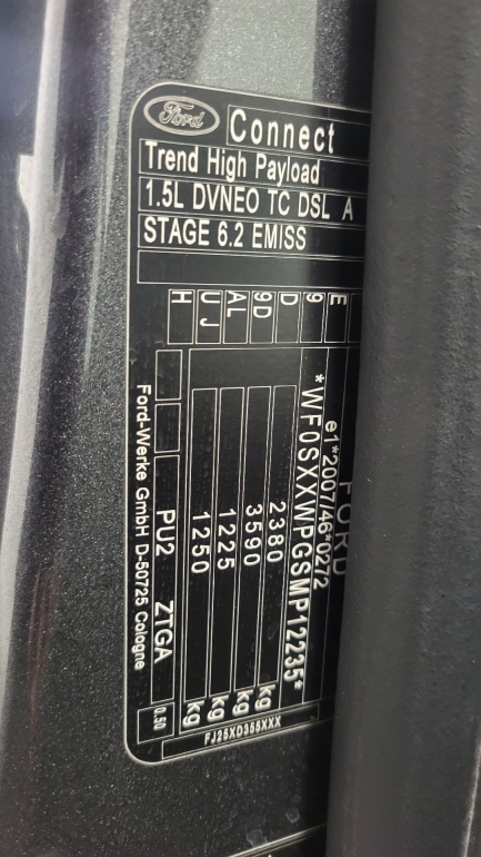 Zdjęcie przedmiotu: Ford Transit Connect 1.5 EcoBlue 230 L2 E6 Oświadczenie o utracie DR