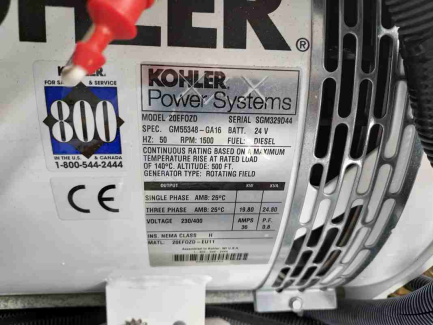 Zdjęcie przedmiotu: Kohler 20EFOZD generator