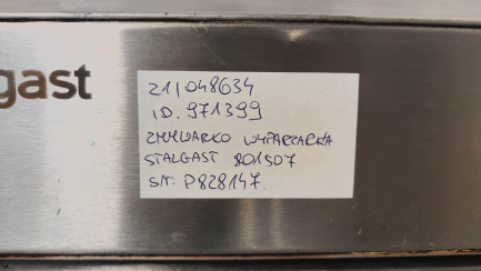 Zdjęcie przedmiotu: Універсальна посудомийна машина Stalgast 801507 з парогенератором, дозатором мийного засобу, зливним насосом, P 4.9/3.4 кВт, U 400/230 В