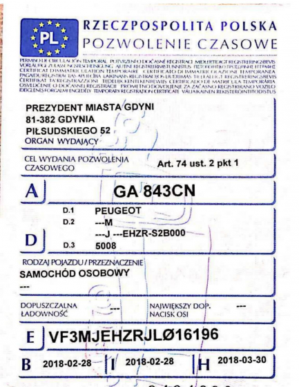 Zdjęcie przedmiotu: Peugeot 5008 2.0 HDI E6 GT 180 S&S Aut Attention! Evidence held electronically!