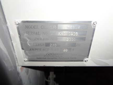 Zdjęcie przedmiotu: Sakurai Oliver 475 SDW offset printing machine