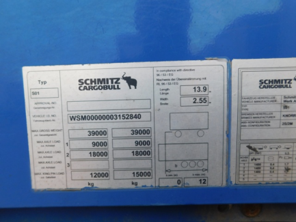 Zdjęcie przedmiotu: MEGA SCHMITZ CARGOBULL AG S01 SCS 24 / L-13.62 CEB curtain semi-trailer