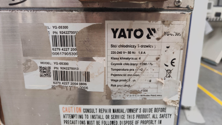 Zdjęcie przedmiotu: YATO YG-05300 3-door pizza refrigerated table with a cooling unit at the bottom