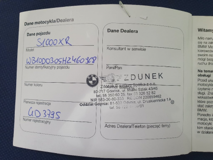 Zdjęcie przedmiotu: Bmw S 1000 XR