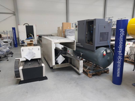 Laser cutting machine for pipes and profiles Cormak LF60120MS + Screw compressor Cormak Theor 7.5-10 Compact with pressure tank Komnino COR-500/L11/0.6 with a capacity of 500l