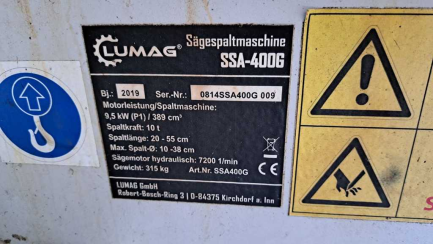 Zdjęcie przedmiotu: Maszyna do cięcia i rozłupywania drewna LUMAG GmbH SSA-400G 