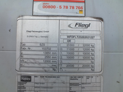 Zdjęcie przedmiotu: FLIEGL SZS320 Curtain semi-trailer