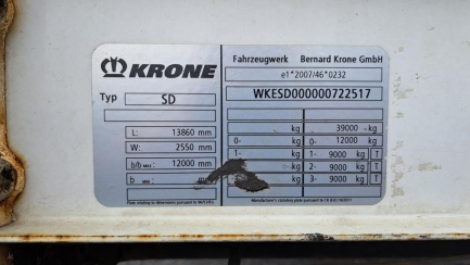 Zdjęcie przedmiotu: KRONE SDP 27 43.0t Dropside