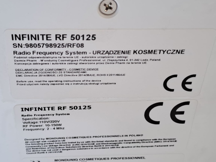 Zdjęcie przedmiotu: Косметичний апарат INFINITE RF, що використовується для зменшення шрамів від акне, омолодження, зменшення розтяжок, ліфтингу та видалення плям.