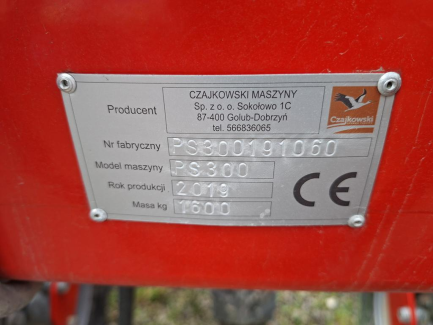 Zdjęcie przedmiotu: Agregat do uprawy pasowej Czajkowski STK300 PLUS + Przystawka siewna PS300