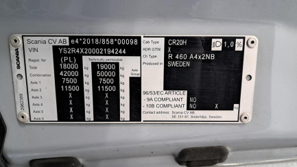 Zdjęcie przedmiotu: SCANIA R460 Super A 4x2 B E6 18.0t