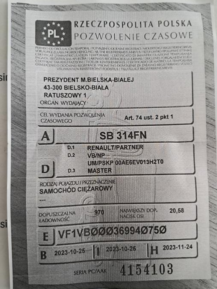 Zdjęcie przedmiotu: Renault Master FWD 2.3 dCi E6 3.5t L3H1 Extra S&S+E Oświadczenie o utracie DR