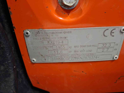 Zdjęcie przedmiotu: Minikoparka KUBOTA KX019-4