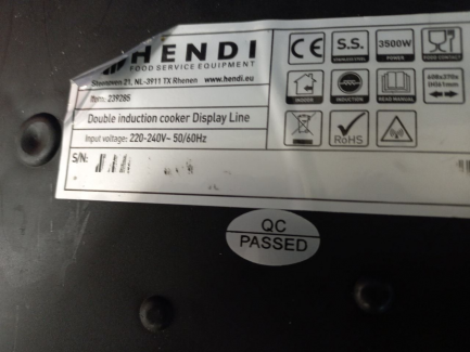 Zdjęcie przedmiotu: Induction cooker HENDI 239285 2 half Display Line (1.5 + 2.0kW)