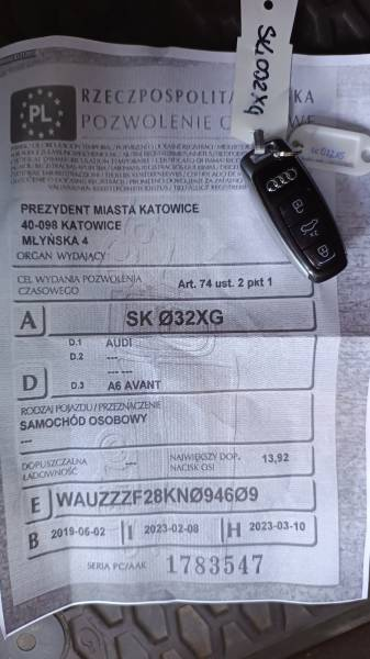 Zdjęcie przedmiotu: Audi A6 Avant Quattro 50 TDi Sport Tiptronic Oświadczenie o utracie DR