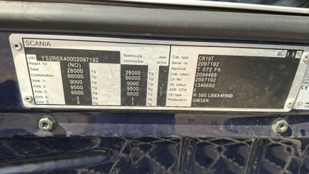 Zdjęcie przedmiotu: SCANIA R580 LA 6x4 ES Topline E6 26.5t