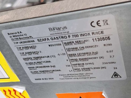 Zdjęcie przedmiotu: Bolarus GASTRO F700 catering freezer