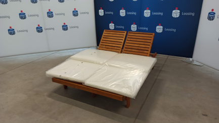 Zdjęcie przedmiotu: Meble ogrodowe WIGO - Leżak Double 2 os. (196x140x33/54) drewno Robinii + Poducha do leżaka double, kol. 01 Blanco