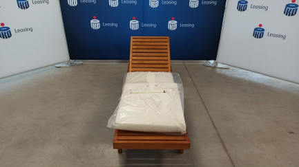 Zdjęcie przedmiotu: WIGO garden furniture - LUX lounger - wheels - without a handrail L193002 (196x68x35 / 54) Robinia wood + Cushion for a deckchair LUX, thickness: 6cm col. 01 Blanco
