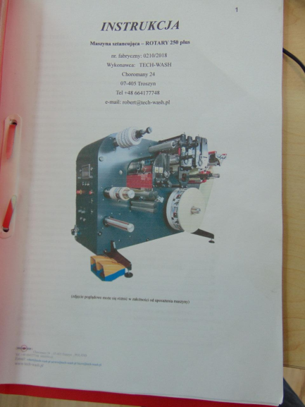 Zdjęcie przedmiotu: MASZYNA SZTANCUJĄCA TECH-WASH ROTARY 250 Plus 250x2S