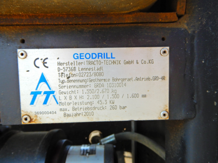 Zdjęcie przedmiotu: Drilling rig TRACO-TECHNIK GmbH & Co.KG GEODRILL GRD-4R with washer