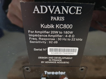Zdjęcie przedmiotu: ADVANCE PARIS MYCONNECT 50 streaming player + ADVANCE PARIS KUBIK KC800 speakers (2 pcs.)